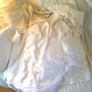 Jessica London frill blouse top - size 20 - white